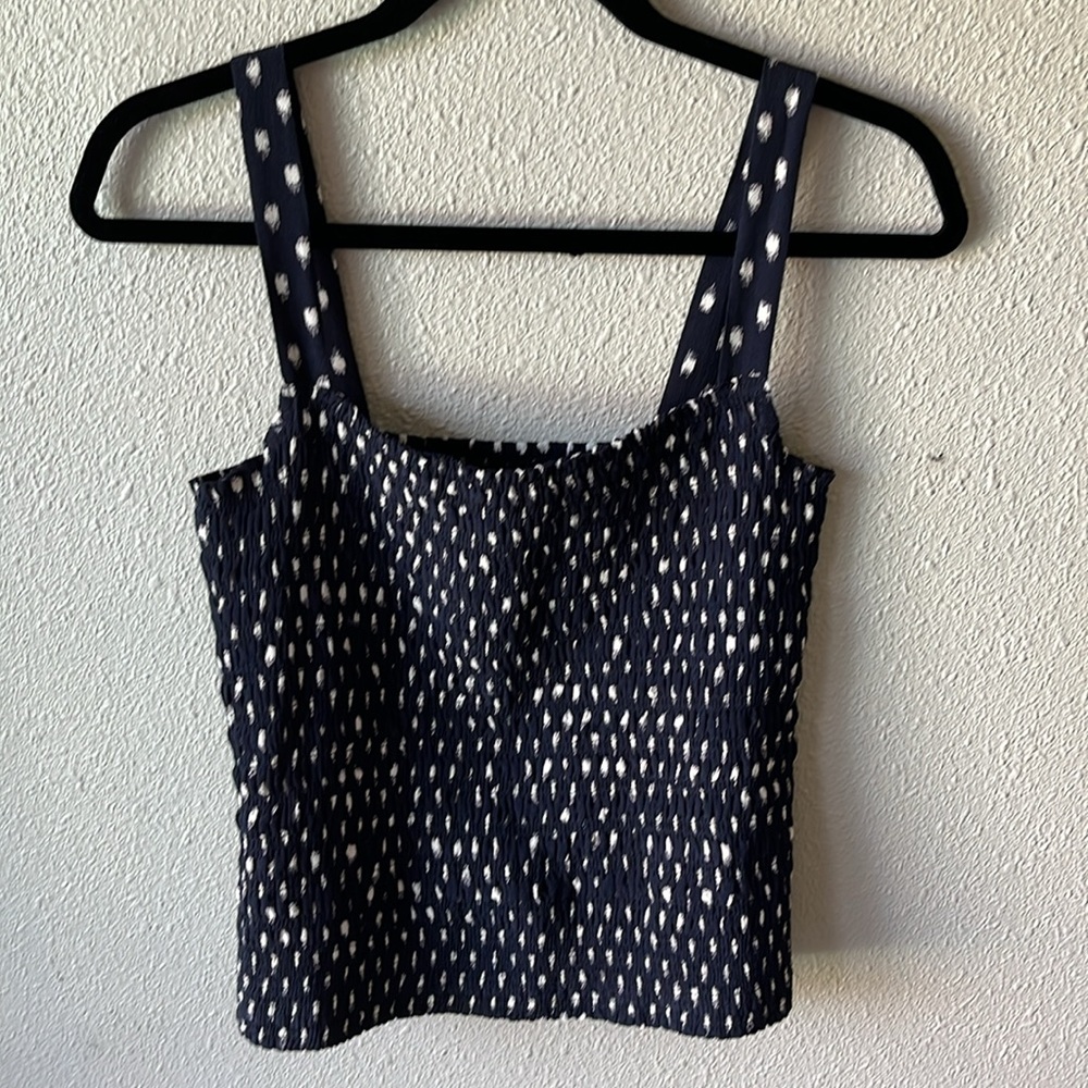 Madewell Smocked Tank Top in Shibori Dot Print size 4